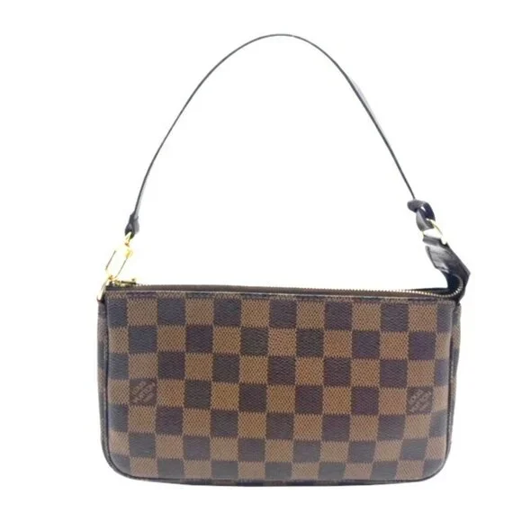 LOUIS VUITTON Authentic Brown Damier Pochette Bag - Picture 1 of 13